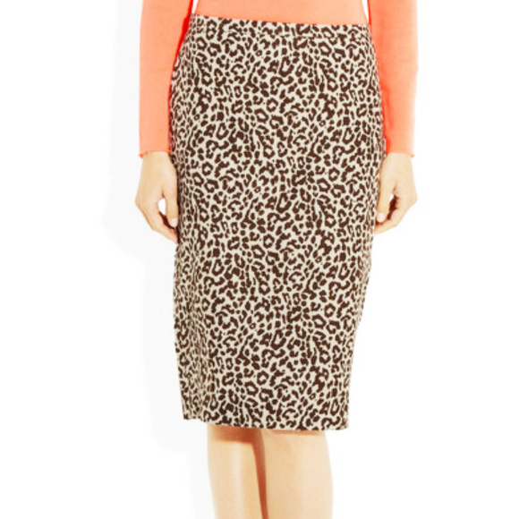 J. Crew No. 2 Linen Pencil Skirt in Leopard Print - Picture 2 of 8